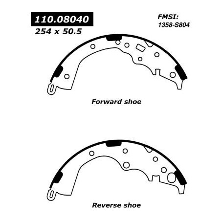 Centric Centric Premium Brake Shoes, Centric Parts 111.08040 111.0804